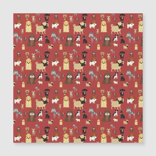 red background dogs pattern (Front)