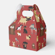 red background dogs pattern