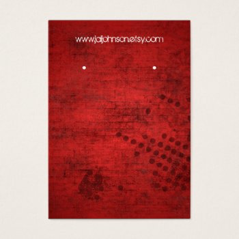 Red Background Earring Cards by AllyJCat at Zazzle