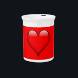 Red Background Love Wedding Heart Beverage Pitcher<br><div class="desc">You can easily change the fonts and colors. You can also add your logo and the background image as you like.</div>