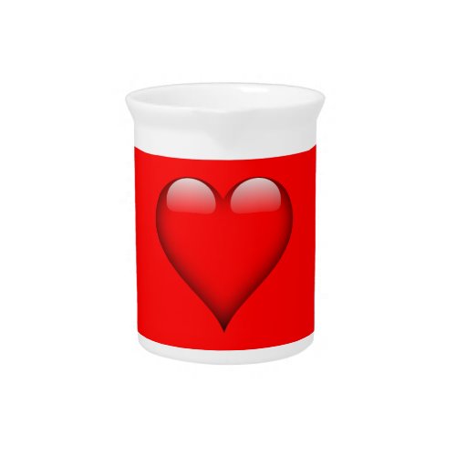 Red Background Love Wedding Heart Beverage Pitcher