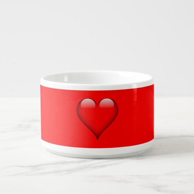 Red Background Love Wedding Heart Bowl (Center)
