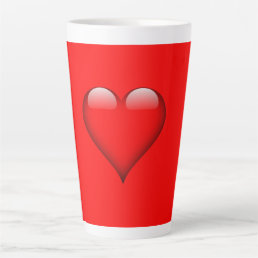 Red Background Love Wedding Heart Latte Mug