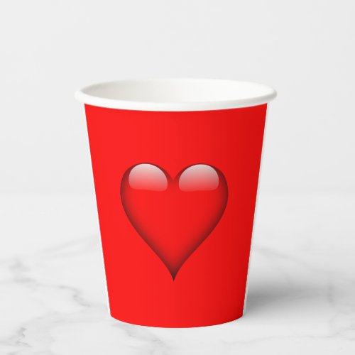 Red Background Love Wedding Heart Paper Cups