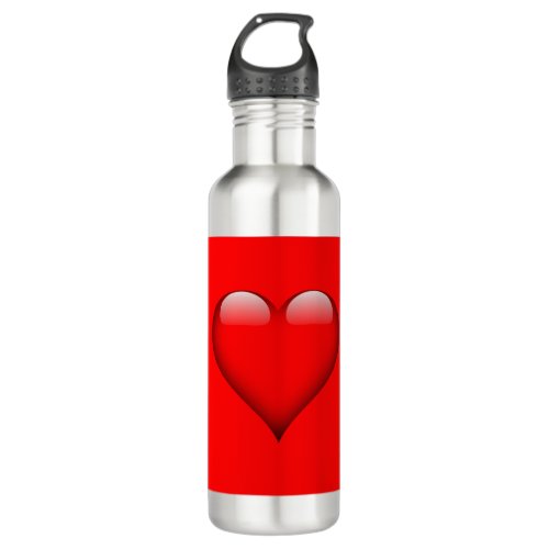 Red Background Love Wedding Heart Stainless Steel Water Bottle