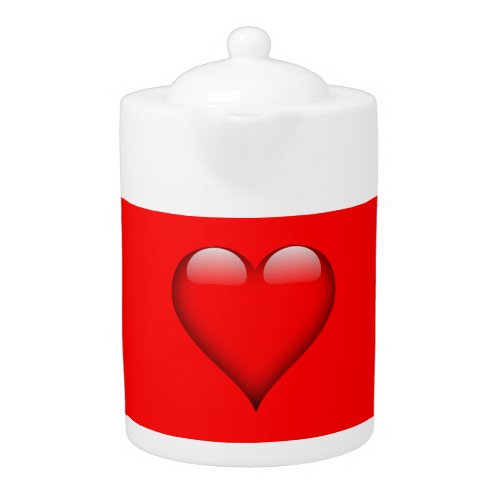 Red Background Love Wedding Heart Teapot