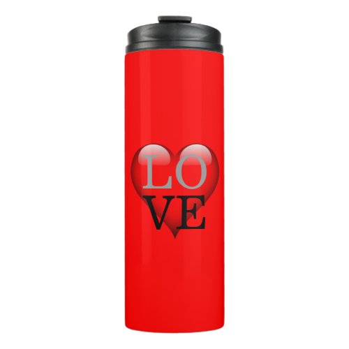 Red Background Love Wedding Heart Thermal Tumbler