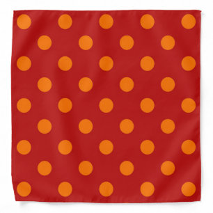 Red Background Orange Polka Dots Design  Bandana