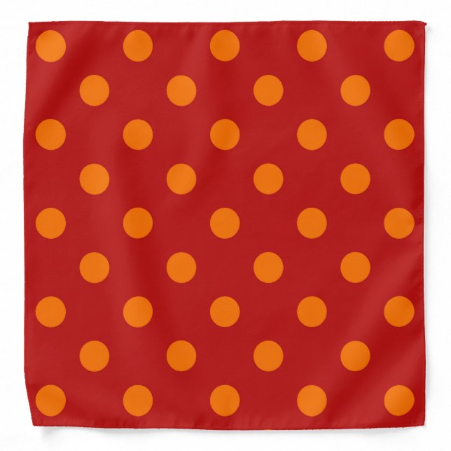 Red Background Orange Polka Dots Design  Bandana (Front)