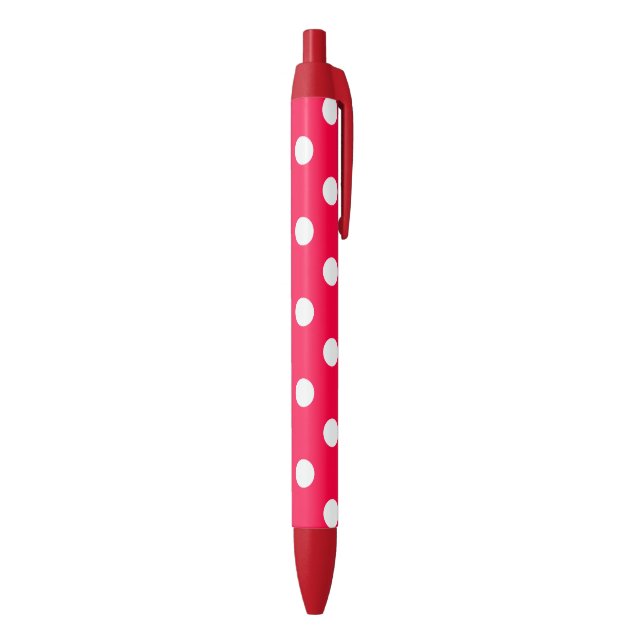Red Background White Dotted Classic Template Pen (Bottom (Vertical))