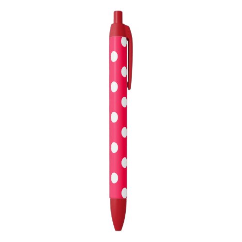 Red Background White Dotted Classic Template Red Ink Pen