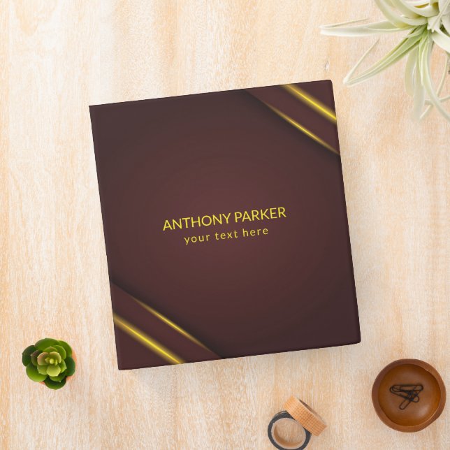 Red Background Yellow Lines  3 Ring Binder (In Situ)