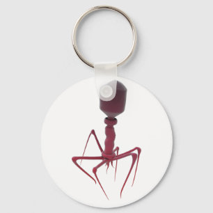 Red bacteriophage keychain