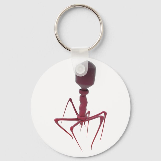 Red bacteriophage keychain (Front)