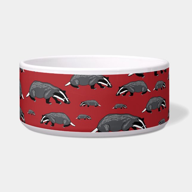 Red Badger Cartoon Dog Bowl (Front)