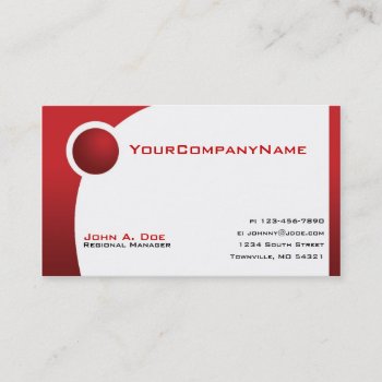 Red Ball Business Card by TheBizCard at Zazzle
