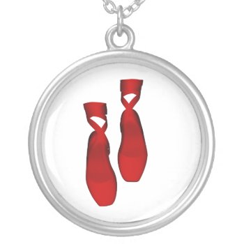 Red Ballet Toe Shoes Necklace by Regella at Zazzle