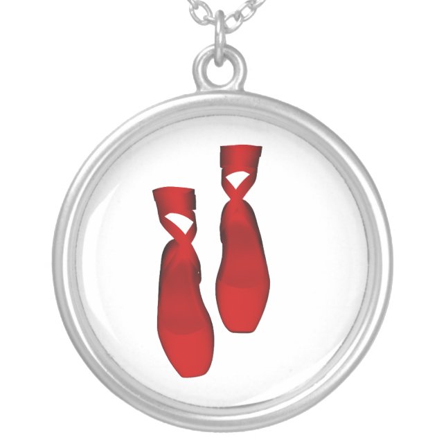 Red Ballet Toe Shoes Necklace (Front)