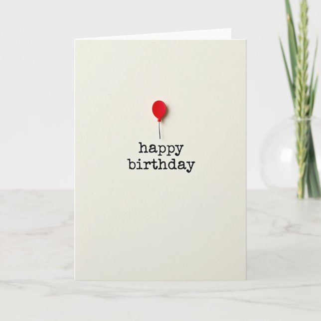 Red Balloon Birthday Card (Front)