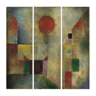 Red Balloon by Paul Klee Triptych