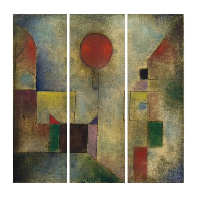 Red Balloon by Paul Klee Triptych (Front)