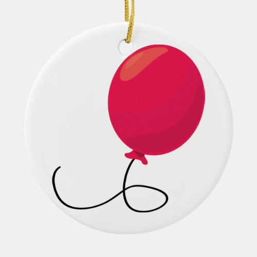 Red Balloon Ceramic Ornament
