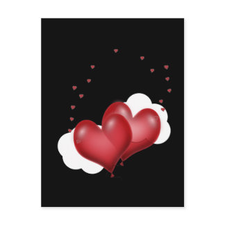 Red Balloon Hearts Postcard