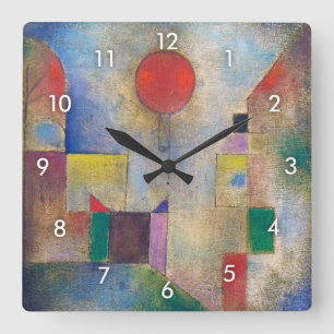 Red Balloon, Klee Square Wall Clock