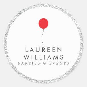 Red Balloon Logo Personalized Round Stickers