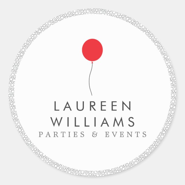 Red Balloon Logo Personalized Round Stickers (Front)