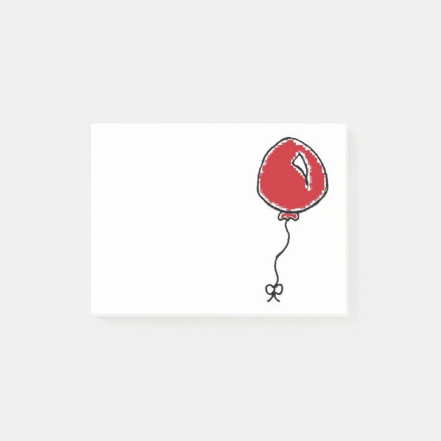 Red Balloon Party Decoration Cartoon Post-it Notes (Front)