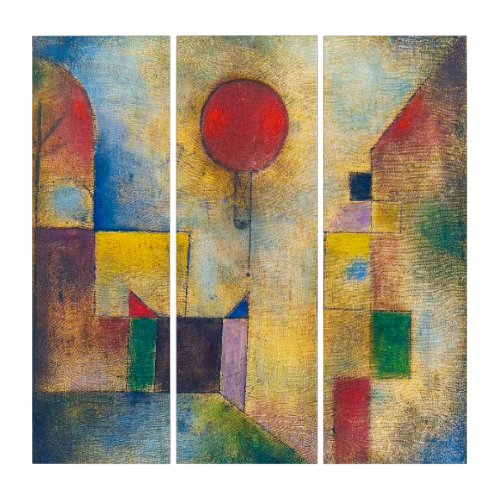 Red Balloon  Paul Klee  Triptych