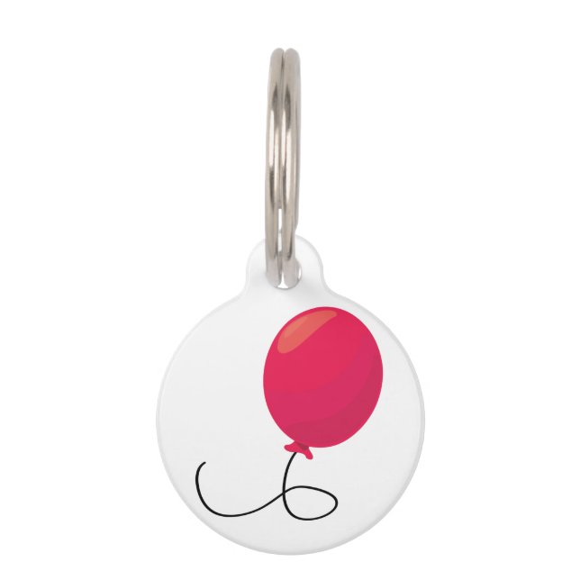 Red Balloon Pet ID Tag (Front)