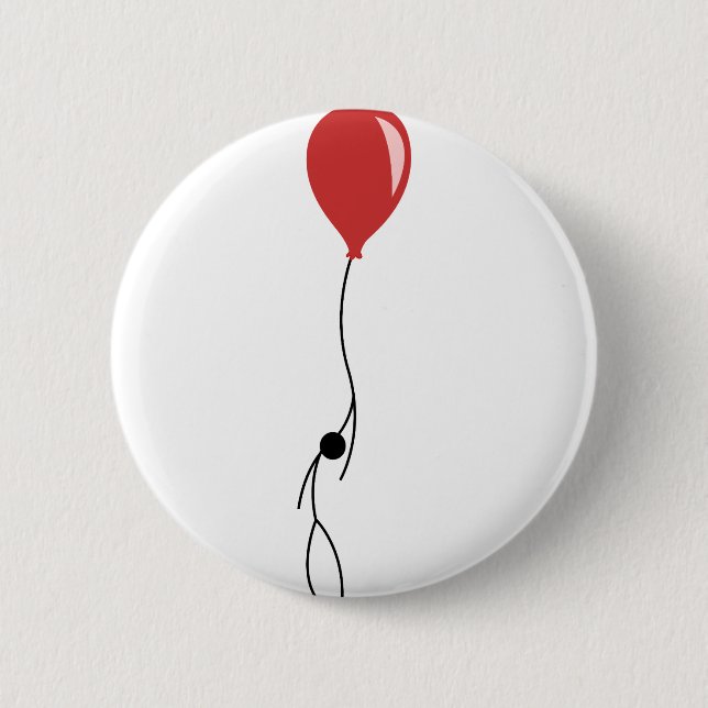 Red balloon pinback button (Front)