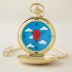Red Balloon Rising: Red, White, & Blue Pocket Watch