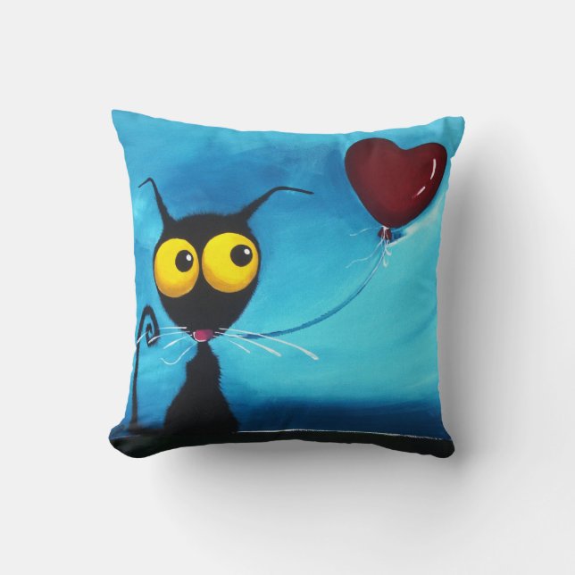 Red Balloon Throw Pillow (Front)