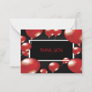 Red Balloons Thank You Cards
