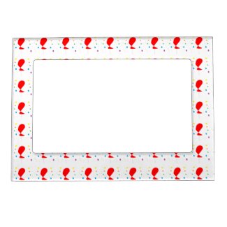 Red balloons with colorful confetti pattern