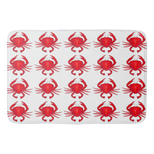 Red Baltimore Maryland Beach Bay Crab Seafood Bathroom Mat
