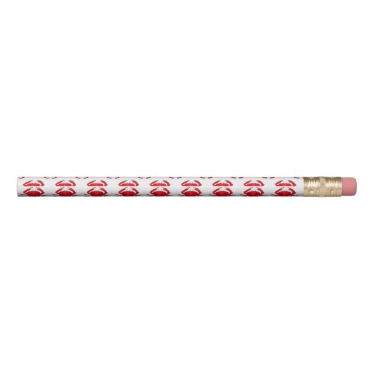 Red Baltimore Maryland Crab Beach Ocean Seafood Pencil (Back)