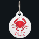 Red Baltimore Maryland Hardshell Crab Personalized Pet Name Tag<br><div class="desc">Pet tag features an original marker illustration of a red Maryland crab. Simply personalize with your pet's name and your contact information for a one-of-a-kind dog or cat tag!

Don't see what you're looking for? Need help with customization? Contact Rebecca to have something designed just for you.</div>