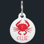 Red Baltimore Maryland Hardshell Crab Personalized Pet Name Tag<br><div class="desc">Pet tag features an original marker illustration of a red Maryland crab. Simply personalize with your pet's name and your contact information for a one-of-a-kind dog or cat tag!

Don't see what you're looking for? Need help with customization? Contact Rebecca to have something designed just for you.</div>