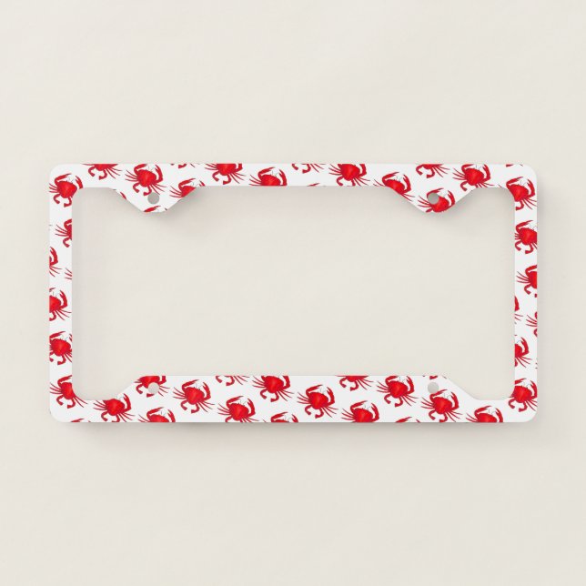 Red Baltimore Maryland MD Chesapeake Bay Crabs License Plate Frame (Front)