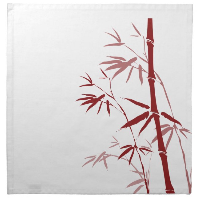 Red Bamboo Dinner Napkin Set (4) (Front)