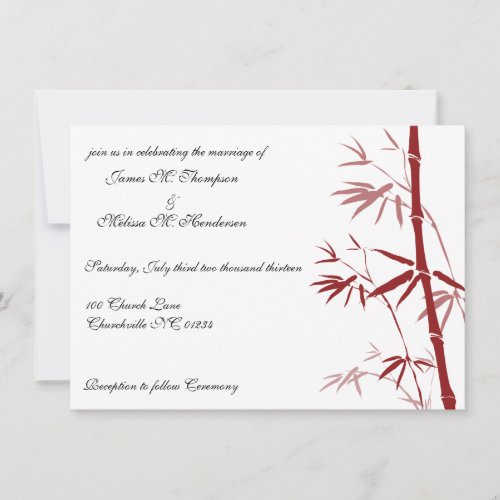 Red Bamboo Wedding Invitations
