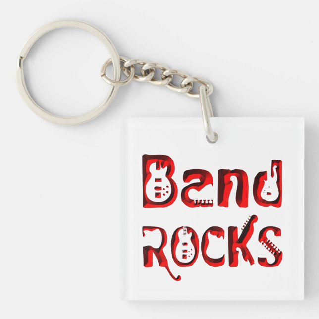 Red Band Rocks in Red Keychain (Front)