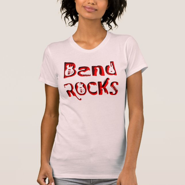 Red Band Rocks in Red T-Shirt (Front)