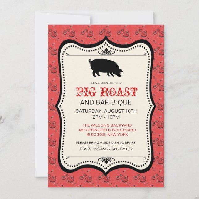 Red Bandana Bar-B-Que Invitation (Front)