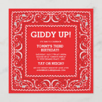 Red Bandana | Birthday Invite