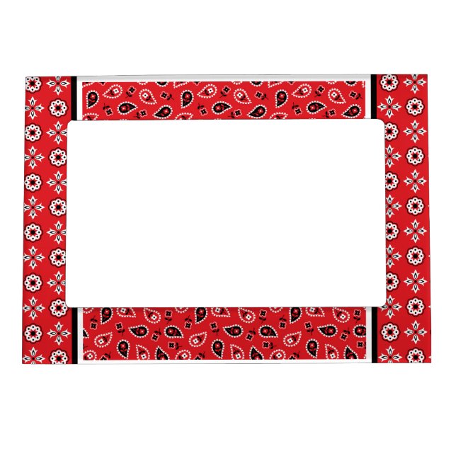 Red Bandana Boho Prints  Magnetic Frame (Front)
